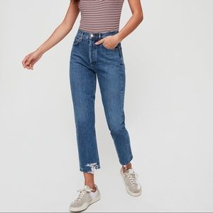 AGOLDE RILEY HIGH RISE CROP JEANS